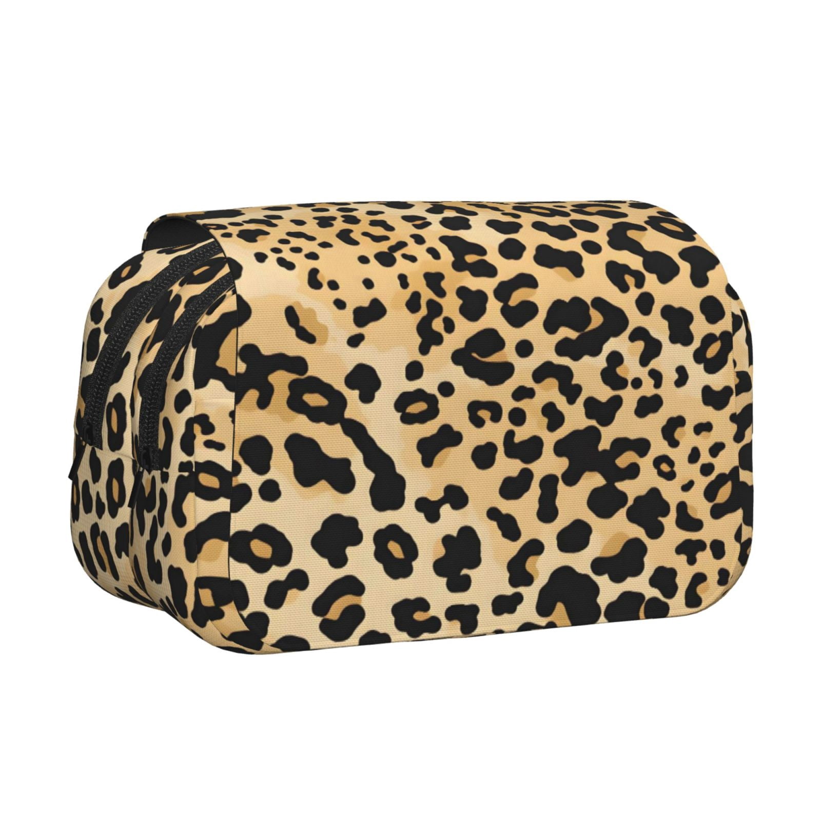 Large-Capacity Flip-Top Double-Layer Pencil Case, Multi-Functional Pocket Pen Case, Durable Stationery Organizer Leopard Print Pattern Background_1