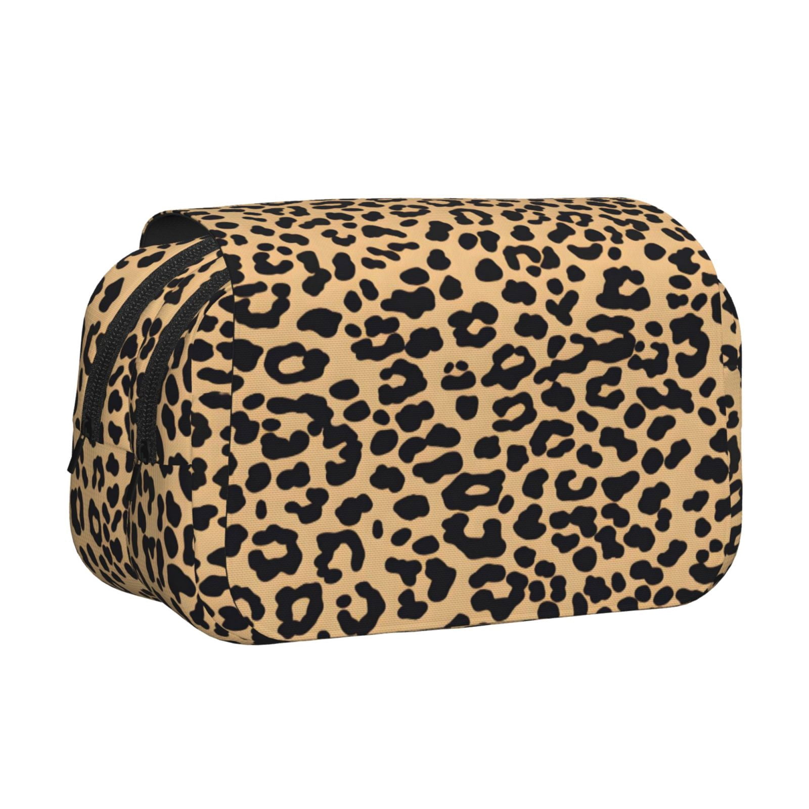 Large-Capacity Flip-Top Double-Layer Pencil Case, Multi-Functional Pocket Pen Case, Durable Stationery Organizer Leopard Print Pattern Background_3