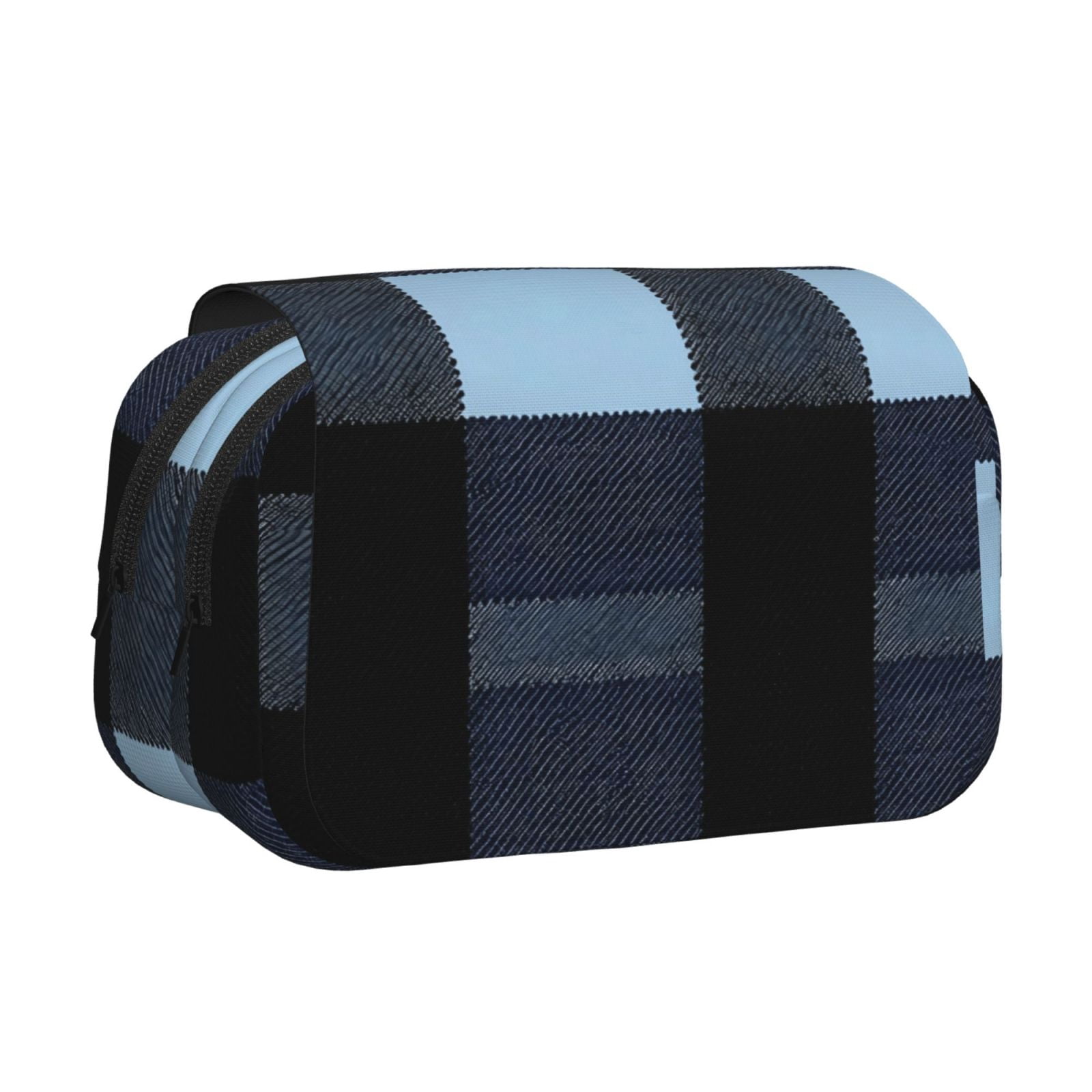 Large-Capacity Flip-Top Double-Layer Pencil Case, Multi-Functional Pocket Pen Case, Durable Stationery Organizer Midnightblue Buffalo Plaid Check Tartan Scotland_2