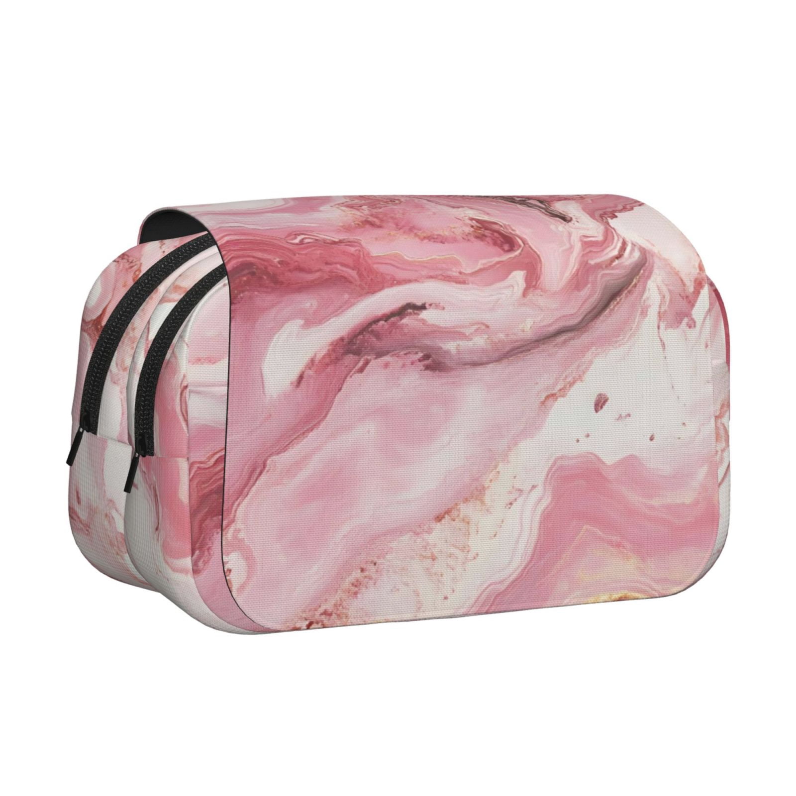 Large-Capacity Flip-Top Double-Layer Pencil Case, Multi-Functional Pocket Pen Case, Durable Stationery Organizer Pink Marble_1