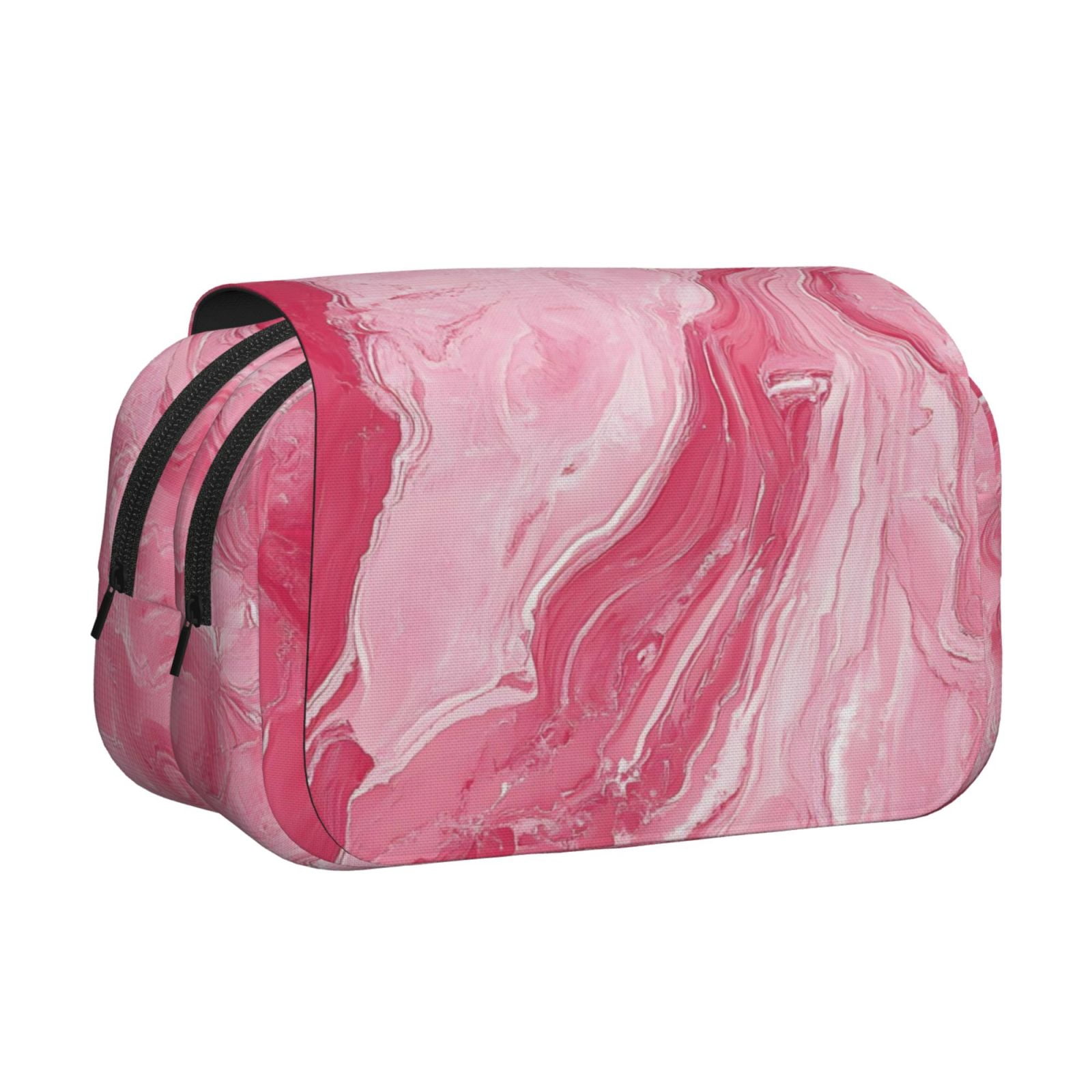 Large-Capacity Flip-Top Double-Layer Pencil Case, Multi-Functional Pocket Pen Case, Durable Stationery Organizer Pink Marble_21256_4