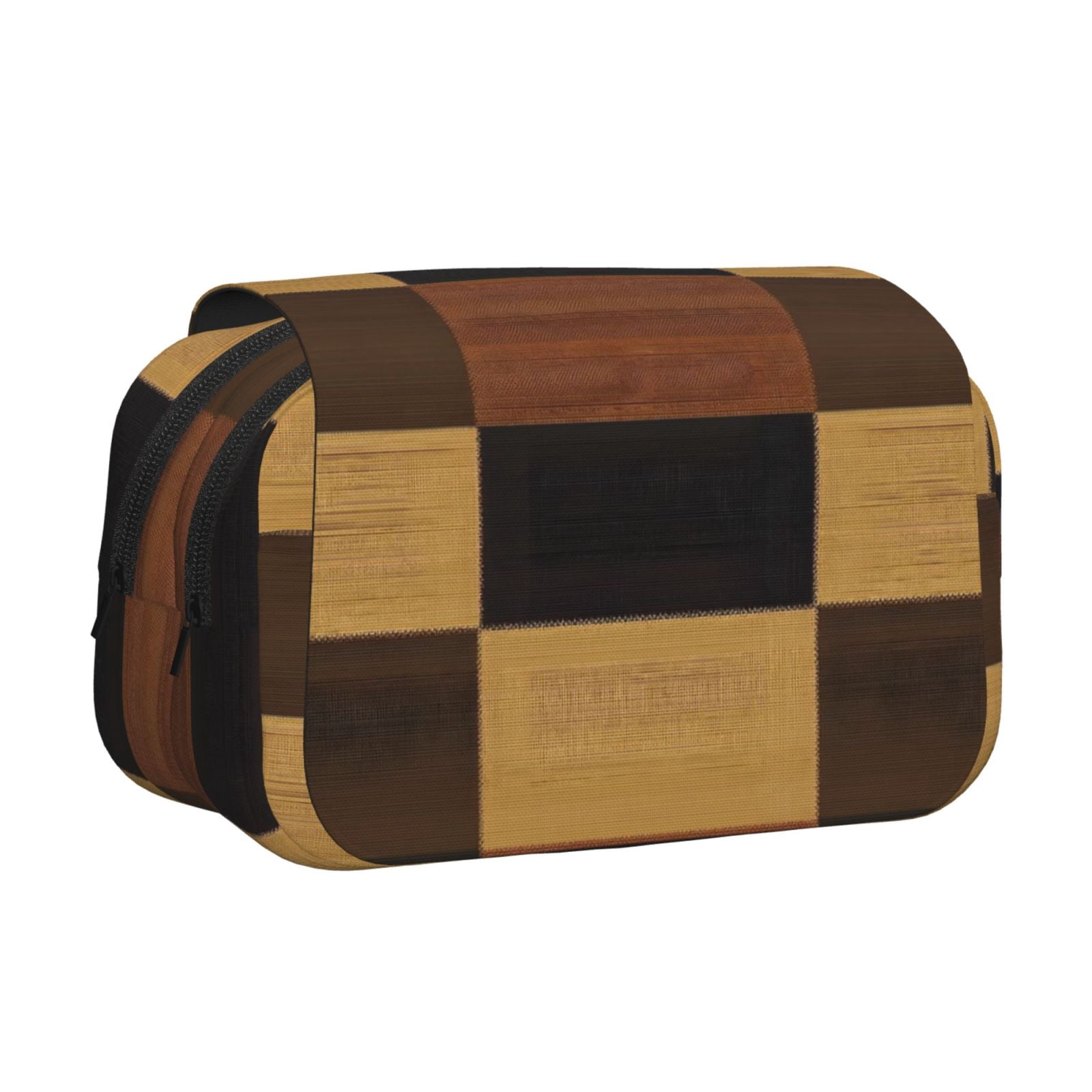 Large-Capacity Flip-Top Double-Layer Pencil Case, Multi-Functional Pocket Pen Case, Durable Stationery Organizer Plaid Fall Camo Brown_4