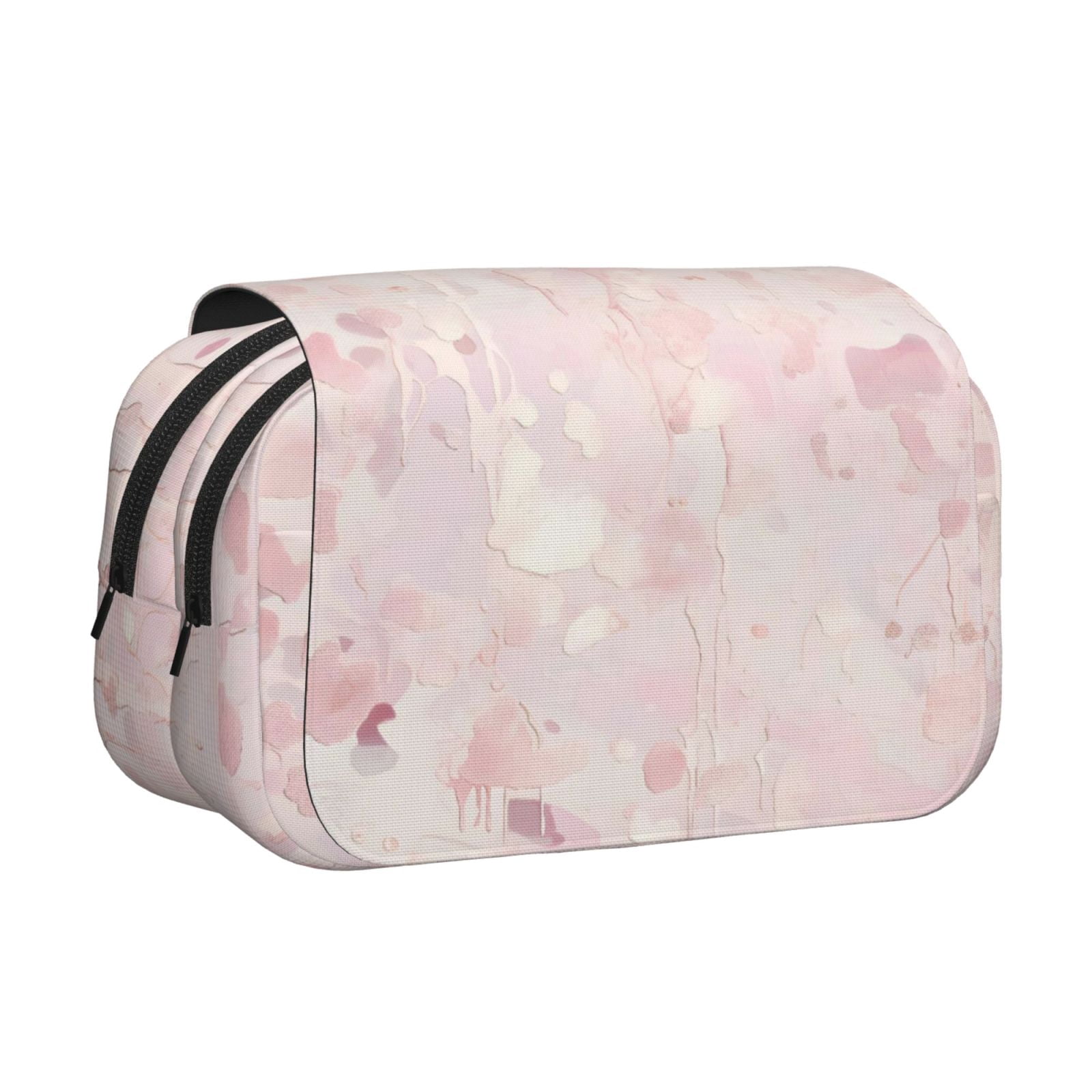 Large-Capacity Flip-Top Double-Layer Pencil Case, Multi-Functional Pocket Pen Case, Durable Stationery Organizer Rose Gold Foil Leopard Print2