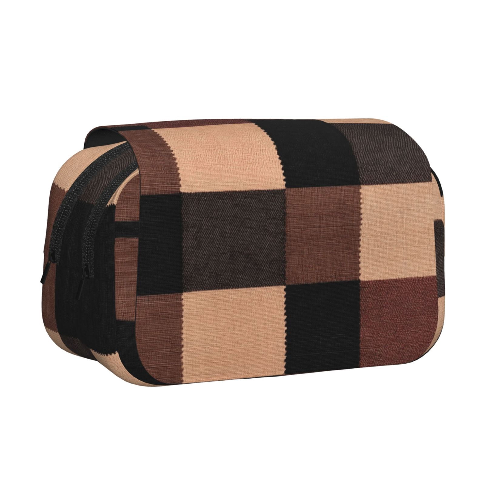 Large-Capacity Flip-Top Double-Layer Pencil Case, Multi-Functional Pocket Pen Case, Durable Stationery Organizer Rosybrown Buffalo Plaid Check Tartan Scotland_4