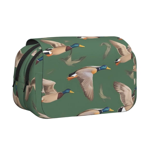 Large-Capacity Flip-Top Double-Layer Pencil Case, Multi-Functional Pocket Pen Case, Durable Stationery Organizer The Flying Geese
