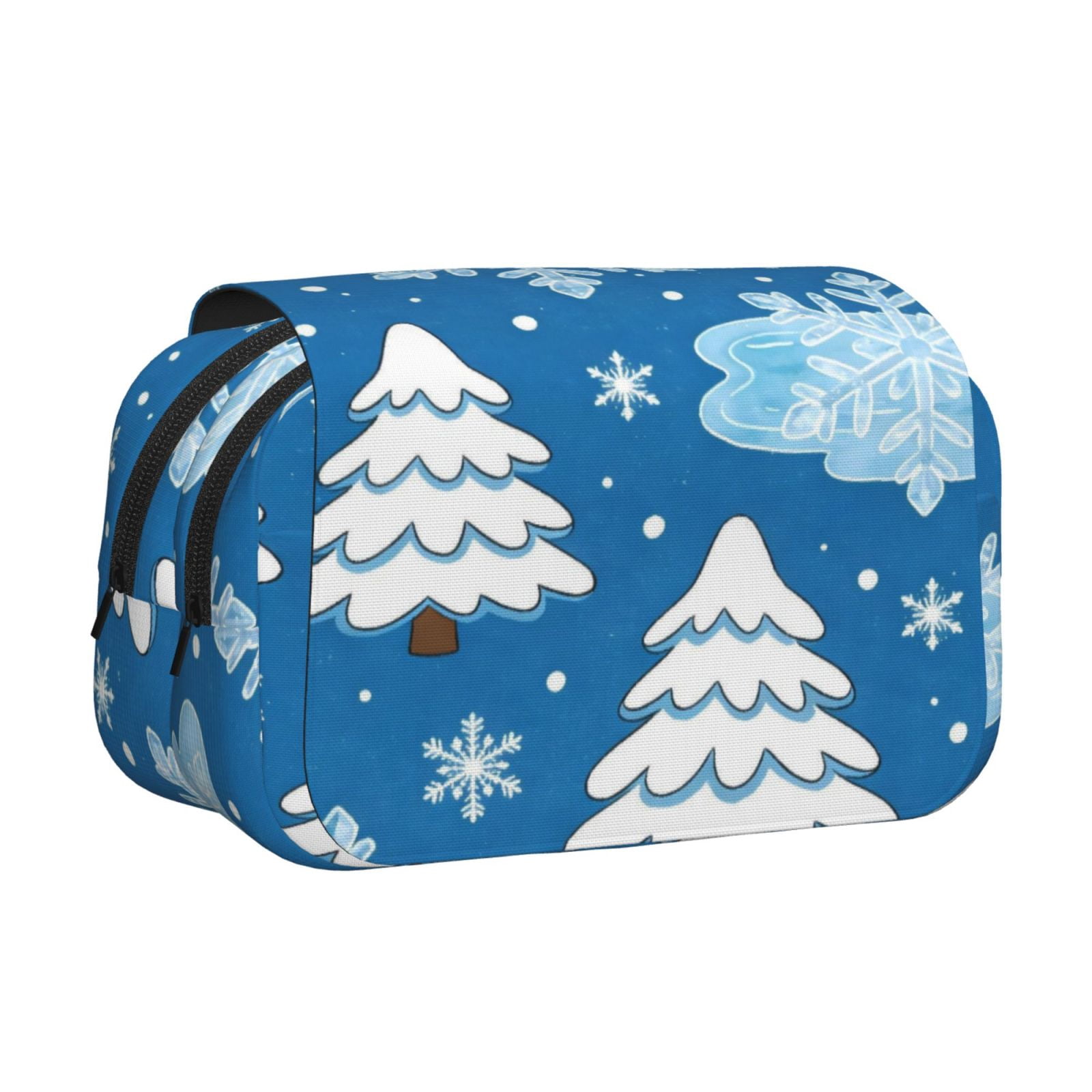 Large-Capacity Flip-Top Double-Layer Pencil Case, Multi-Functional Pocket Pen Case, Durable Stationery Organizer Winter Theme (5)