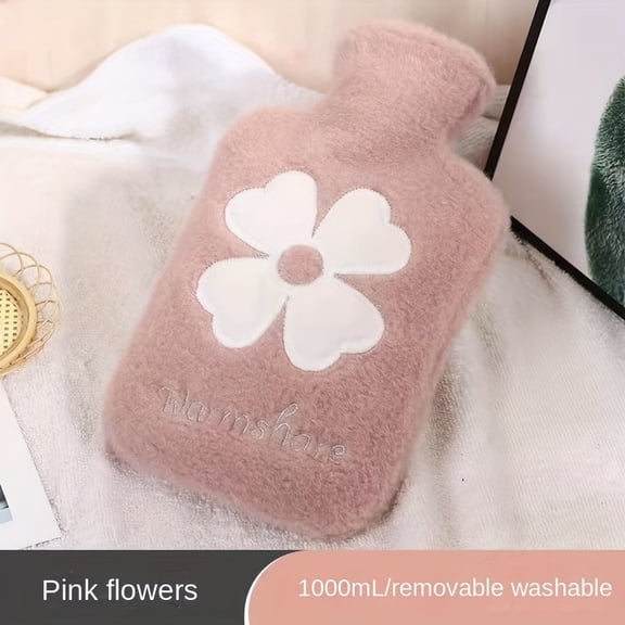 Large Capacity Floral Design Hot Water Bottle - Thick PVC Insulated Warmer