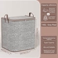 thumbnail image 1 of Large Capacity Foldable Non-Woven Fabric Storage Bin with Zipper Lid & Dual Carry Handles, Herringbone Pattern Dustproof Closet Organizer Sack for Quilts Clothes Blankets Household Space Saving B, 1 of 4