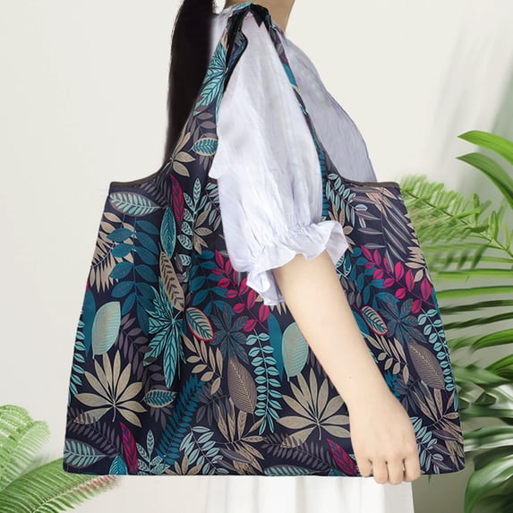 Large Capacity Foldable Shopping Bag - Reusable Grocery Tote with Handles - Lightweight & Compact Design for Everyday Use