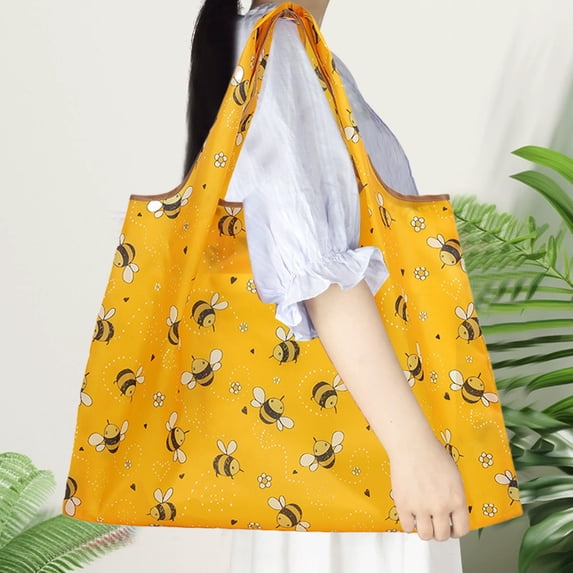 Large Capacity Foldable Shopping Bag - Reusable Grocery Tote with Handles - Lightweight & Compact Design for Everyday Use