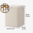 thumbnail image 1 of Large Capacity Foldable Storage Bag, Dual Zipper Closure Organizer, Cotton Linen Handle Clothing Tote for Bedroom Use, 1 of 3