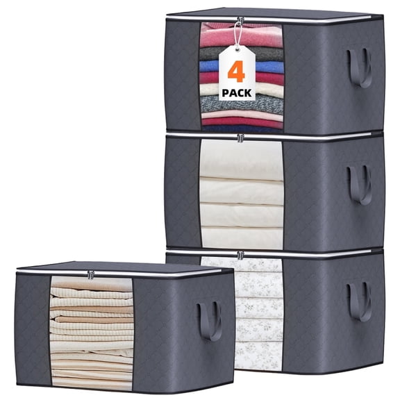 Torio Large Capacity Foldable Storage Bag, Eco-Friendly, Waterproof Organizing Bin for Clothes, Bedding & Seasonal Storage