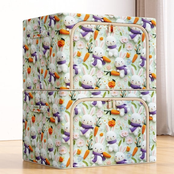 Large Capacity Foldable Storage Bag with Zipper Organizer Box Moving Packing Container for Clothes Toys Household Organization Box