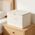 thumbnail image 1 of Large Capacity Foldable Storage Box with Zipper Lid for Clothes, Blankets, Toys and Home Organization, 1 of 6