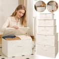 thumbnail image 1 of Large Capacity Foldable Storage Box with Zipper Lid for Clothes, Blankets, Toys and Home Organization, 1 of 6