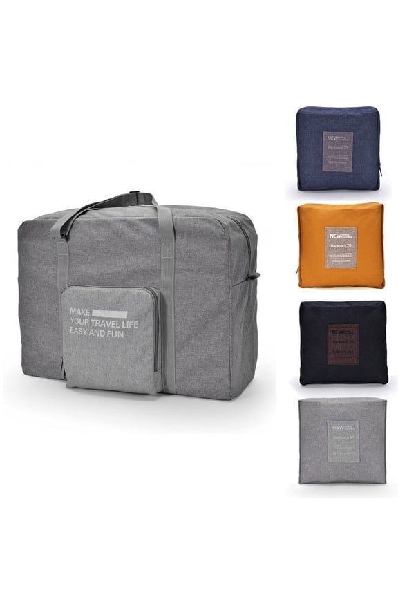 Large Capacity Foldable Travel Bag | Lightweight Luggage Duffel | Multi-Pocket Expandable Carry-On | Wet Dry Separation | Portable Shoulder Strap | 45x35x19cm | 1 Pack