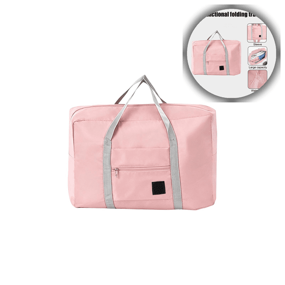 Large Capacity Foldable Travel Storage Bag with Reinforced Handle & Trolley Sleeve – Durable Portable Organizer for Luggage and Trips