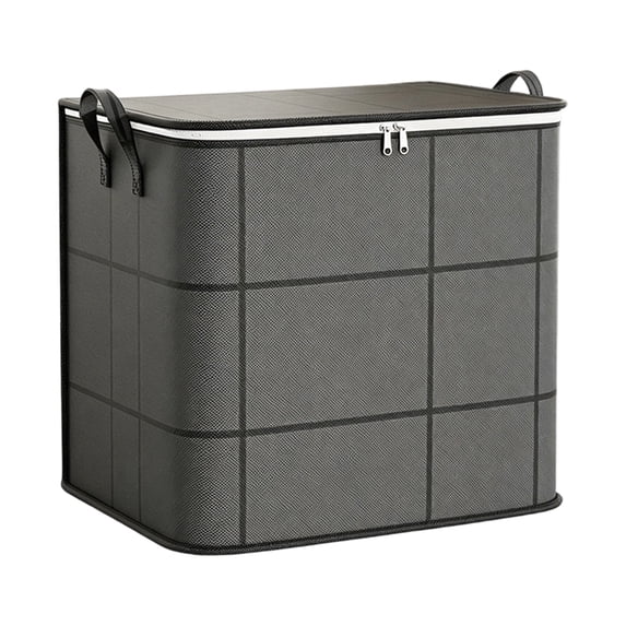 Large Capacity Foldable Wardrobe Storage Box, Household Double Zipper with Handle Clothing and Quilt Storage Bag C