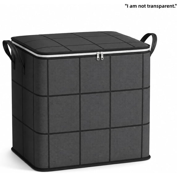 Large Capacity Foldable Wardrobe Storage Box, Household Double Zipper with Handle Clothing and Quilt Storage Bag E