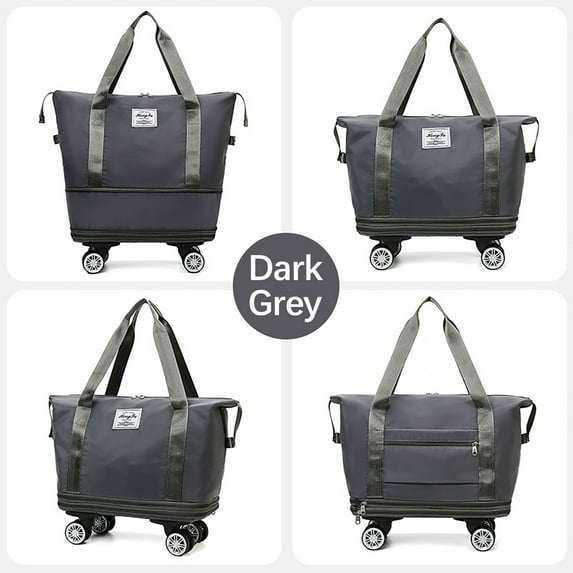 Large Capacity Foldable Waterproof Travel Duffel Bag with Wheels and Multiple Pockets for Gym Sports and Weekend Trips