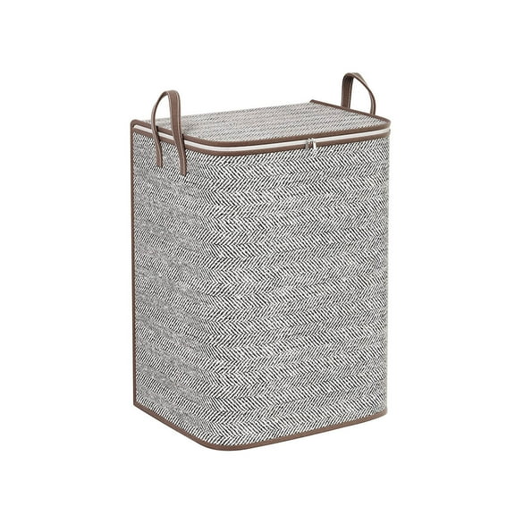 Large Capacity Foldable Zipper Bag, Non-Woven Fabric Storage Bag, Household Organizer Tote, Clothes Bedding Storage, Collapsible Space-Saving Storage, Durable Handle Carrying Bag