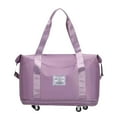 thumbnail image 1 of Large Capacity Folding Luggage With Wheels,Expansion Travel Duffel Bag With Dry And Wet Separation Portable Travel Fabric Bag For Gym,vacation Gifts Clearance Purple, 1 of 4