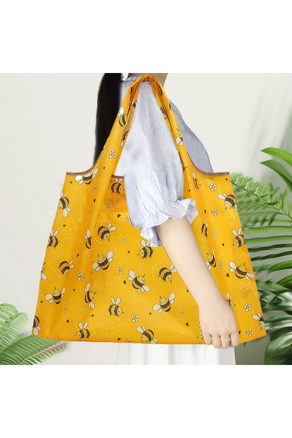 Large Capacity Folding Shopping Bag Portable Handheld Storage Bag Polyester Cloth Foldable Bag Multi-Functional Travel Tote Eco-Friendly Shopping Bag