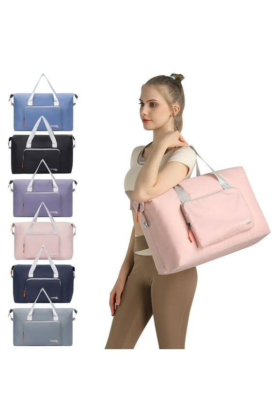 Large Capacity Folding Travel Bag with Multi-Pockets and Wet-Dry Separation – Portable Lightweight Luggage for Short Distance Business Trips and Extra Storage