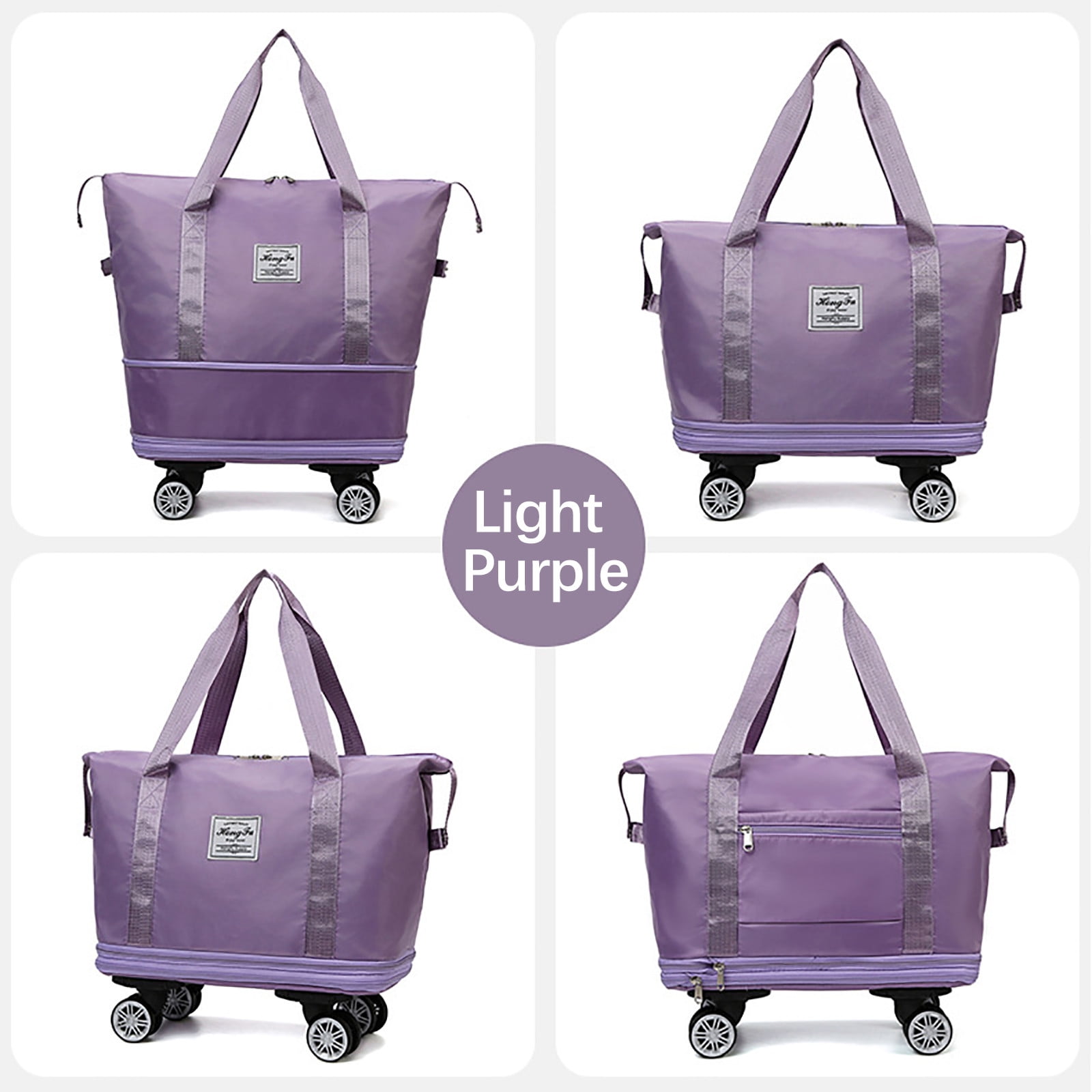 Large Capacity Folding Waterproof Travel Duffel Bag with Wheels 41x27x22cm Multi-Pocket Organizer for Women Men Luggage Gym Sports and Outdoor Carry