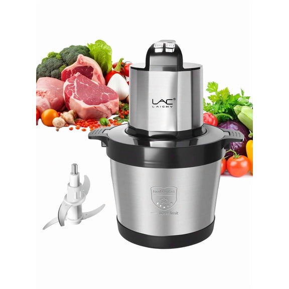 Large Capacity Food Processors,Electric Meat Grinder Veggie Chopper With Stainless Steel Bowl,3 Speeds,4 Bi-Level Blades And Spatula For Meat,Onion,Vegetables,Fruits(24 Cup Black And Green)