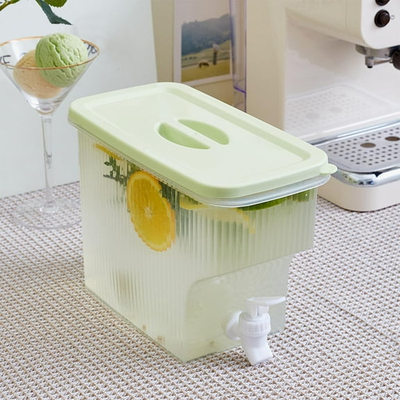 Large Capacity Fruit Tea Pot with Faucet - Refrigerator Safe Cold Beverage Dispenser for Lemonade & Iced Tea, Easy-Pour Design for Home Use