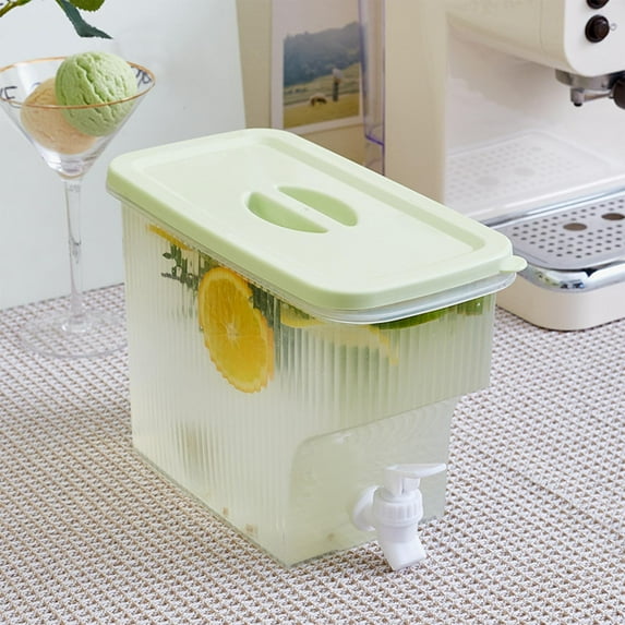 Large Capacity Glass Pitcher with Faucet Refrigerator-Friendly Beverage Dispenser for Cold Drinks & Iced 1 Gallon Jug for Lemonade & Fruit Infused Water