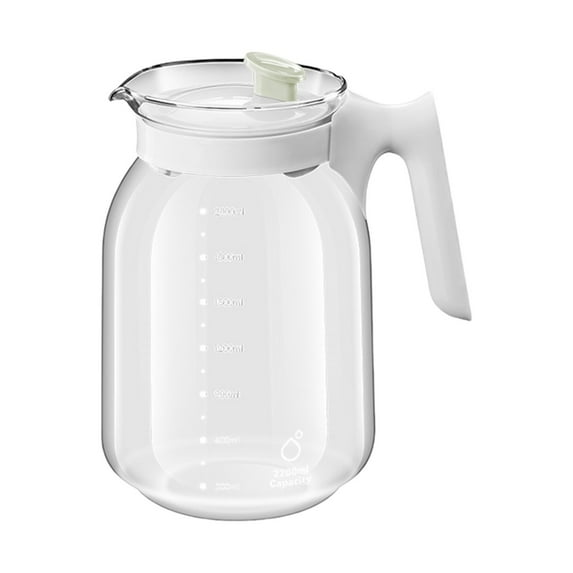 Large Capacity Glass Water Pitcher, Cold Brew Tea Pitcher, Durable High Borosilicate Glass, Easy to Clean with Wide Mouth, for Summer Drinks