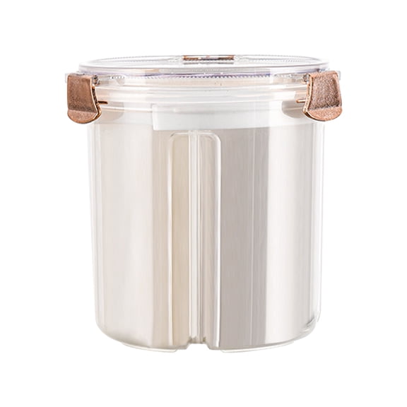 Large Capacity Grain Storage Container with Dividers | 4-Compartment Plastic Food Storage Bin | Thickened Sealed Lid for Freshness & Space Saving