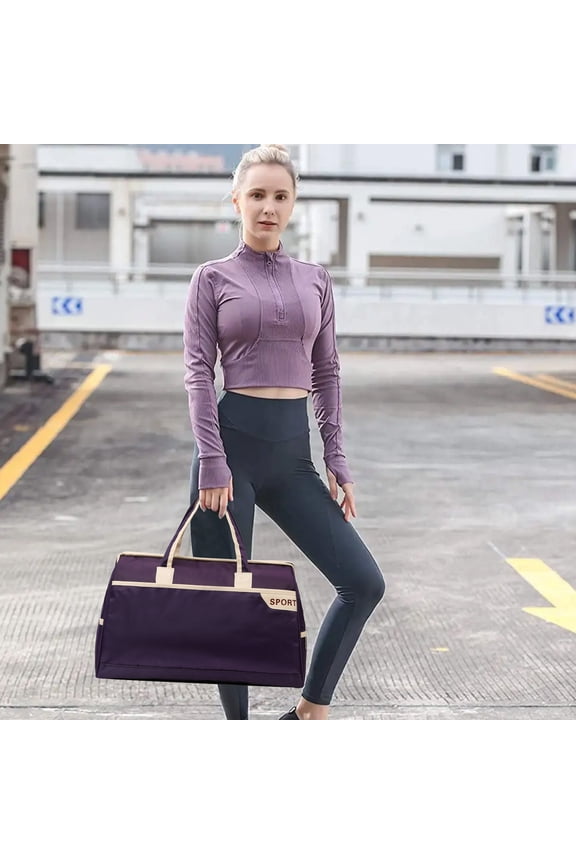 Large Capacity Gym Bag for Travel & Overnight | Waterproof Polyester Duffel with Lockable Zippers | 18.9" Lightweight, Tear-Resistant, Multi-Functional Organizer, Red, Brown, Purple, Blue, Black