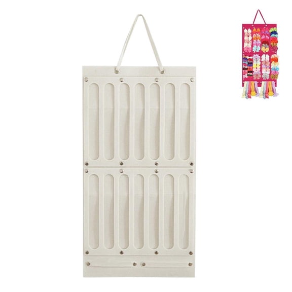 Large Capacity Hair Bow Holder & Headband Organizer for Girls - Felt Hanging Storage for Clips, Nursery Wall Decor with Hooks