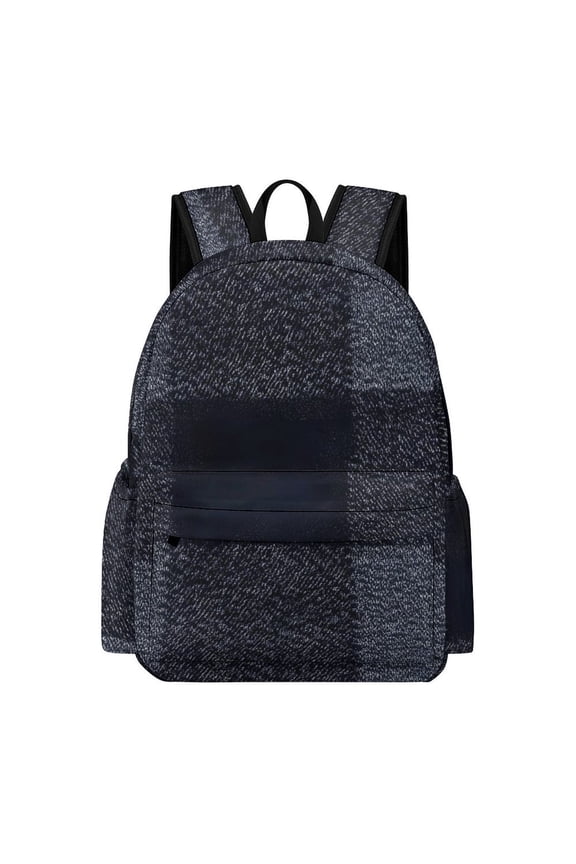 Large Capacity Half Print Backpack 11.816.55.9in Multifunctional Zipper Design Convenient Switch Argyle Plaid MidnightBlue_2