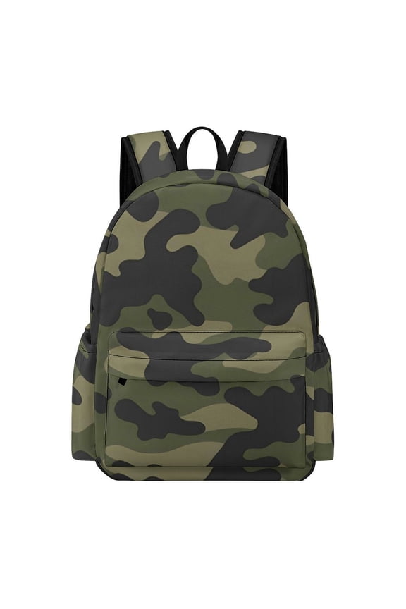 Large Capacity Half Print Backpack 11.816.55.9in Multifunctional Zipper Design Convenient Switch Military Green Camouflage