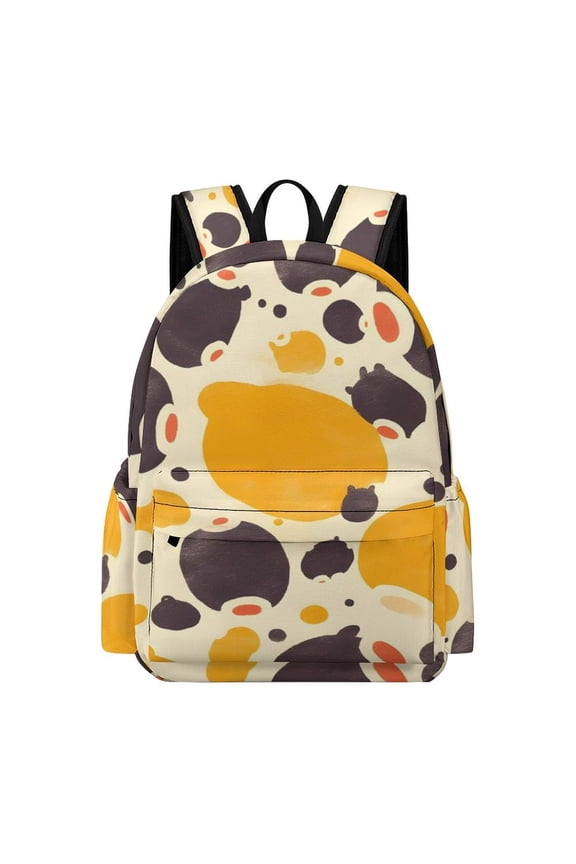 Large Capacity Half Print Backpack 11.816.55.9in Multifunctional Zipper Design Convenient Switch Milk Cow Print Style Sienna_3