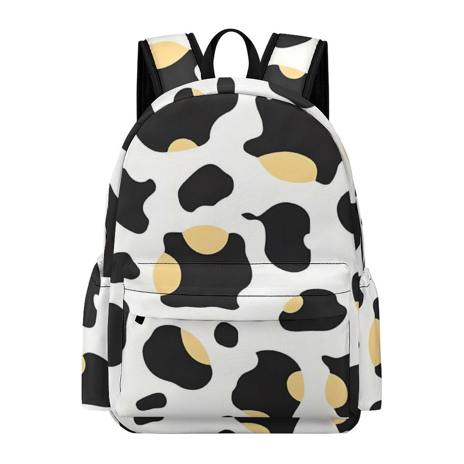 Large Capacity Half Print Backpack 11.8×16.5×5.9in Multifunctional Zipper Design Convenient Switch Simple Cow Print Pattern1_2