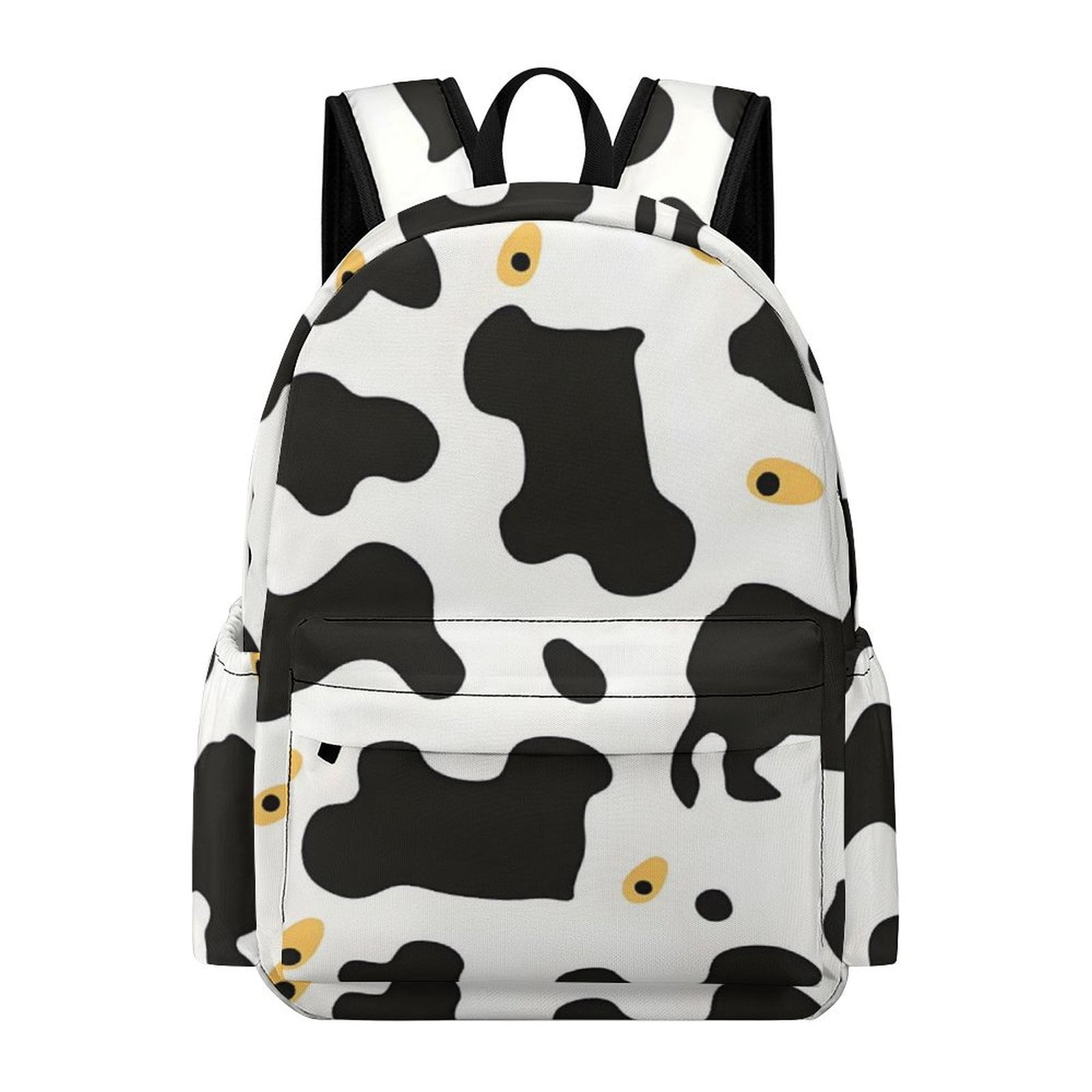Large Capacity Half Print Backpack 11.8×16.5×5.9in Multifunctional Zipper Design Convenient Switch Simple Cow Print Pattern1_4