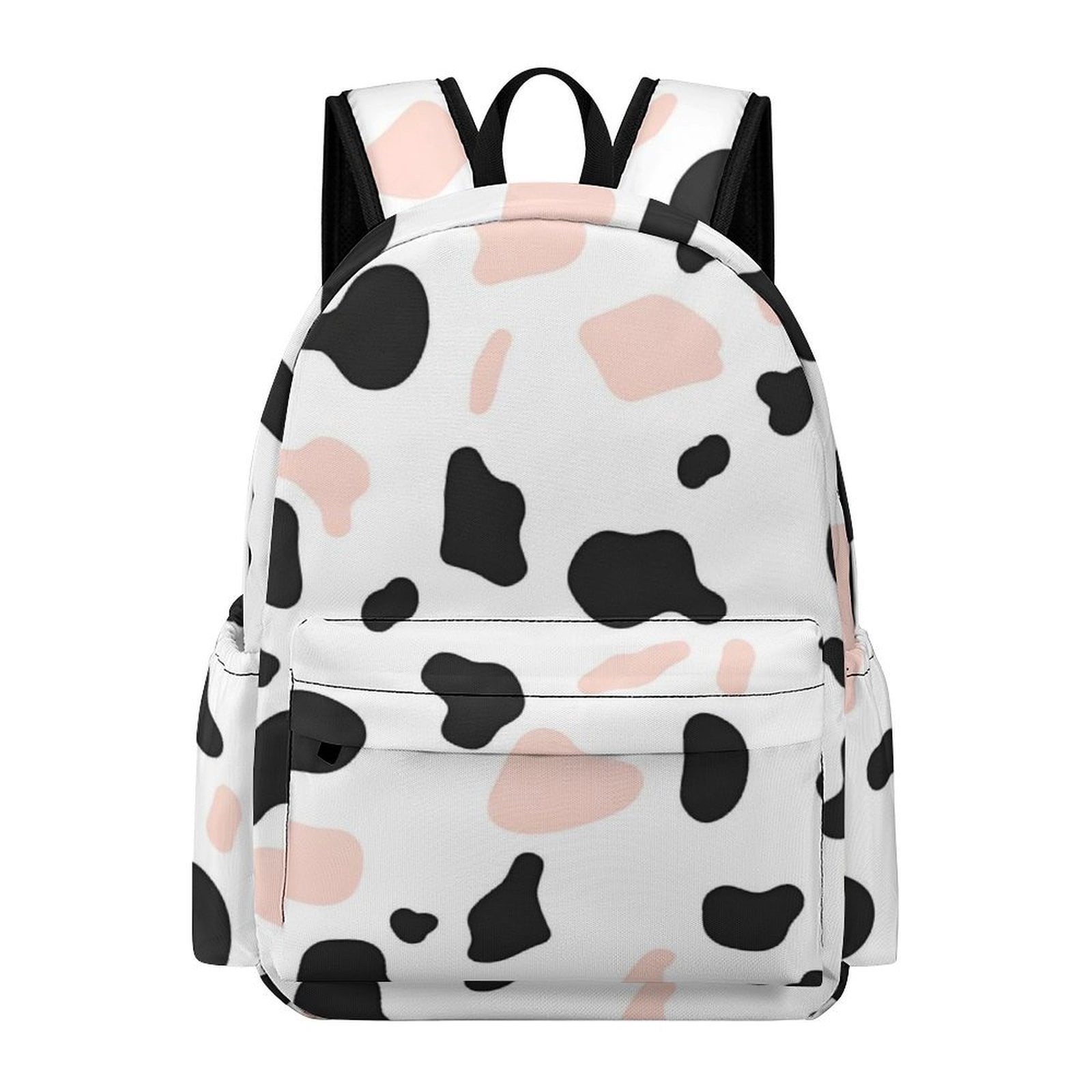 Large Capacity Half Print Backpack 11.8×16.5×5.9in Multifunctional Zipper Design Convenient Switch Simple Cow-print Pattern1_2