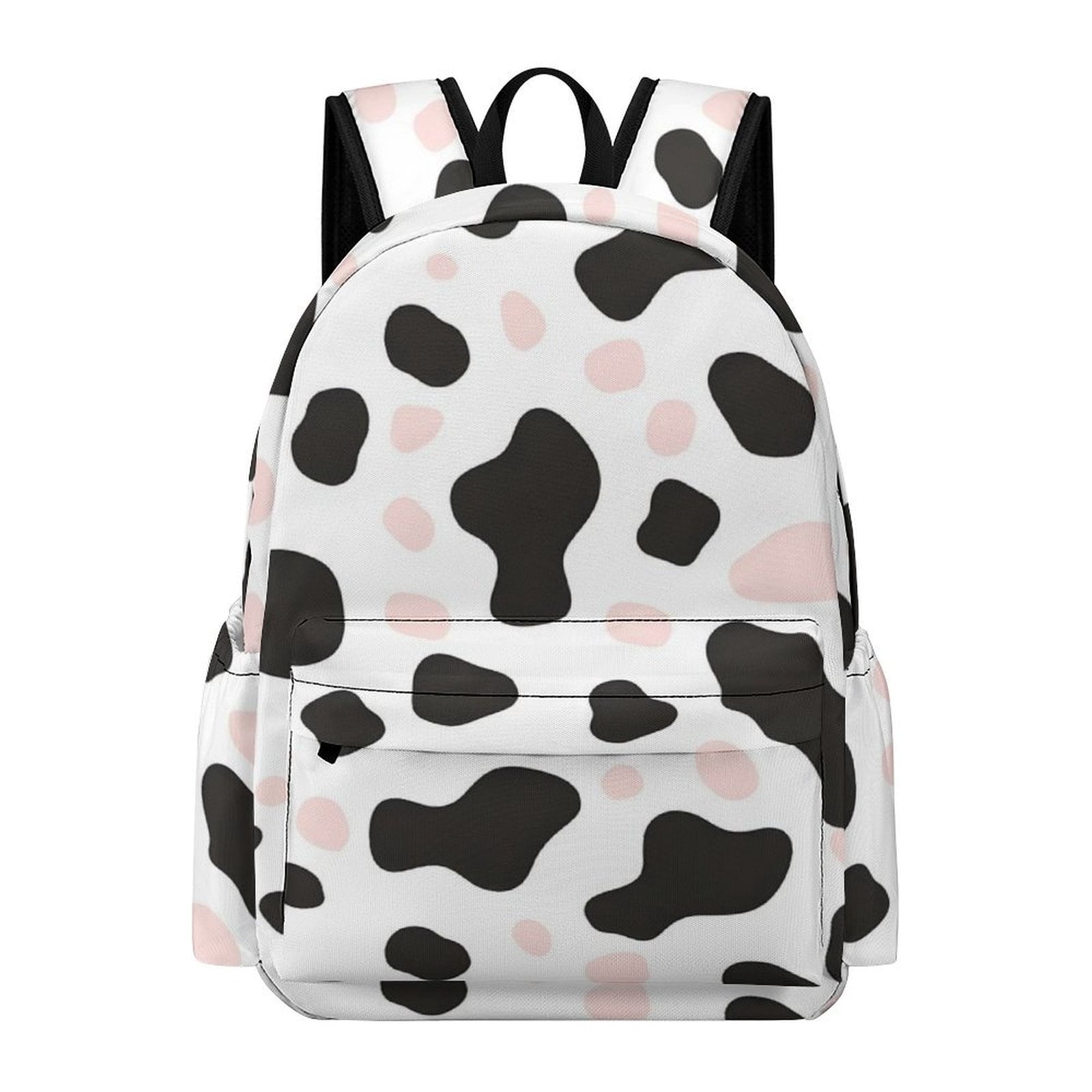 Large Capacity Half Print Backpack 11.8×16.5×5.9in Multifunctional Zipper Design Convenient Switch Simple Cow-print Pattern1_3