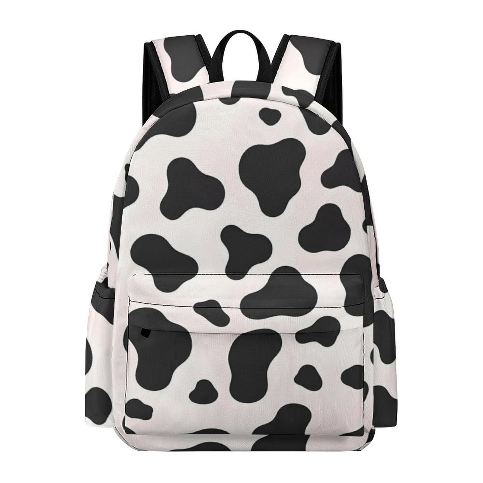 Large Capacity Half Print Backpack 11.8×16.5×5.9in Multifunctional Zipper Design Convenient Switch Simple Cow-print Pattern1_4