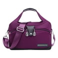 thumbnail image 1 of Large Capacity Handbag Tote Bag, Usupdd Multifunctional Nylon Shoulder Bag for Women, 29x28x12cm Casual Travel Messenger Bag with Adjustable Strap, Purple, 1 of 2