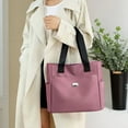thumbnail image 1 of Large Capacity Handbag, Usupdd Waterproof Nylon Tote Shoulder Bag for Women, A4-Friendly Student Handbag with Padded Handles for Work Travel Shopping, 1 of 7