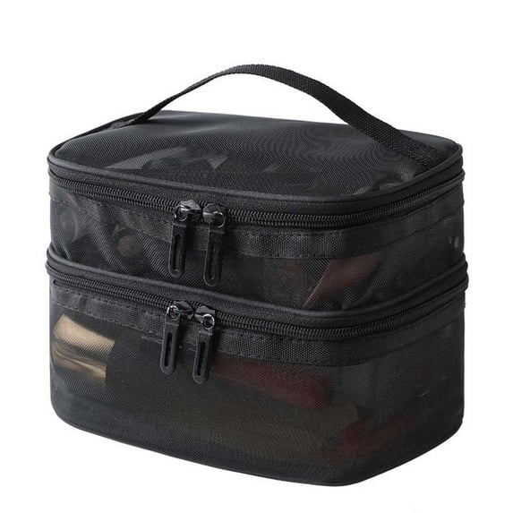 Large-Capacity Handheld Storage Bag,Transparent Travel Toiletry Bag,Double-Layer Portable Bag,Cosmetic Organizer Bag,Sturdy Zipper Bag,Handle Strap Bag,Hanging Shower Bag,Electronic Accessories Bag