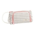 thumbnail image 1 of Large Capacity, High Triangular Pencil Case, Multifunctional Checkered Stationery Bag, Portable Student Bag, 1 of 5