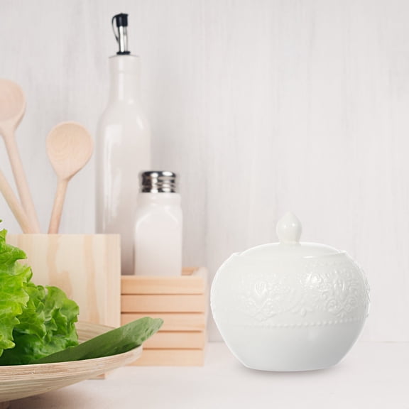 Ceramic Sugar Cube Container with Large Capacity for Household Use, Coffee Jar and Sugar Holder