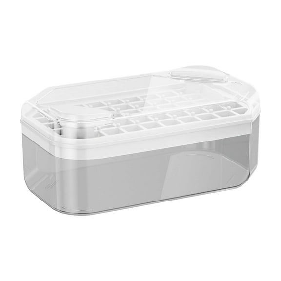 Large Capacity Ice Block Maker with Press – 9L ABS Ice Storage Box (50 Cubes) – One-Click Demolding for Summer – Includes Ice Shovel & Stackable Design White